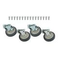 Commercial Extra Heavy Duty Swivel Plate Caster Set with 5 in Wheels 35800